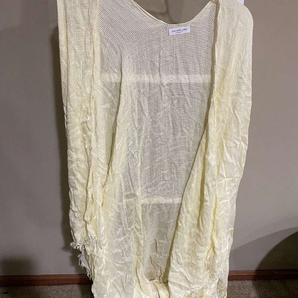 Elegant Cream Knit Cover-Up